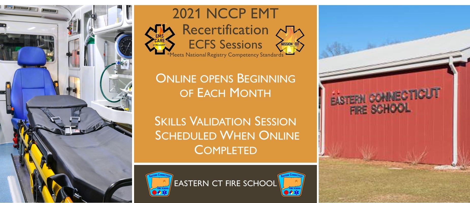 EMT NCCP Recertification Hybrid Course | ECFS | 2021 Session 8 | Connecticut emt training | meets NREMT, CAPCE requirement for EMTs